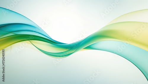 Vibrant turquoise and green waves flowing gently for a modern abstract design element