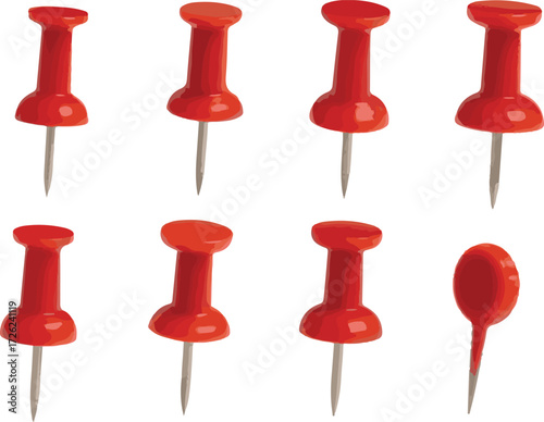 red push pins