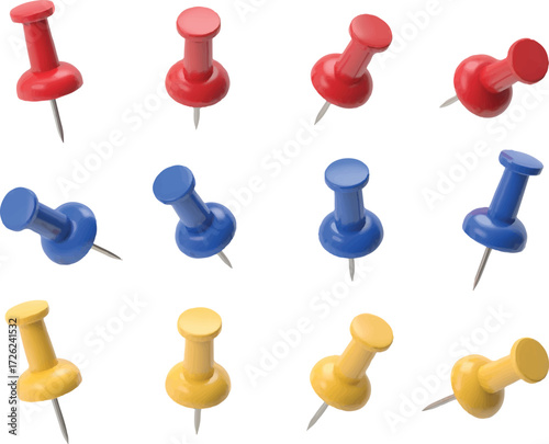 blue push pins