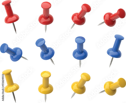 blue push pins
