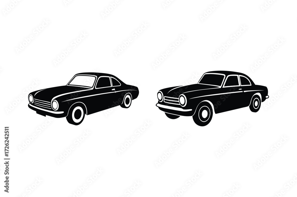Obraz premium classic car silhouette vector illustration