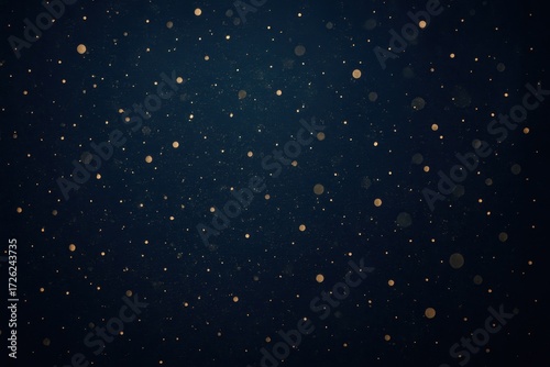 Midnight navy background with shimmering gold dust and dreamy bokeh constellations a luxurious abstract sparkle texture for branding invitations and event design