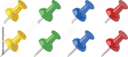 colorful push pins