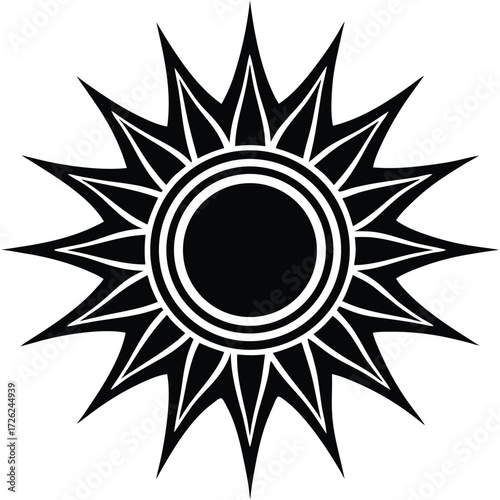 minimal-outlined-sun-symbol-vector-on-white-backgr.eps