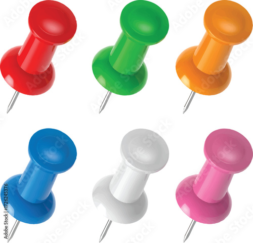 colorful push pins