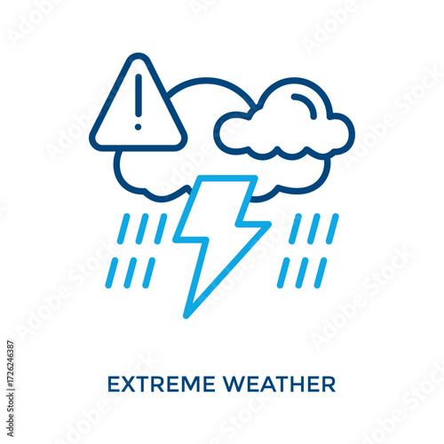 Extreme Weather Icon Outline Color Style. Vector Illustration For Graphic Design