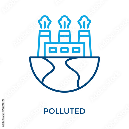 Polluted Icon Outline Color Style. Vector Illustration For Graphic Design