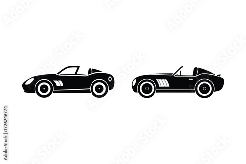 roadster silhouette icon vector illustration 