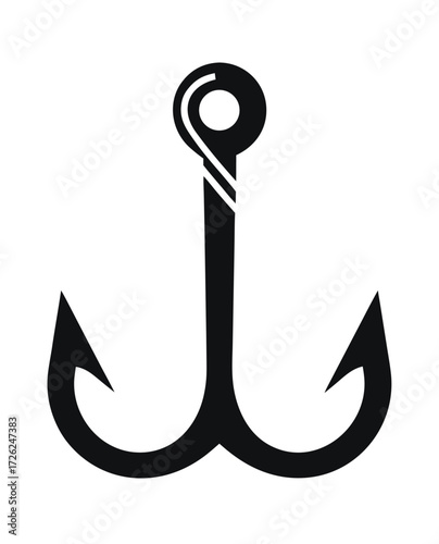 Anchor for vessel solid icon, marine port concept. Vector graphics. Ship sea anchoring, heavy anchor sign on white background, glyph style icon for mobile or web design 