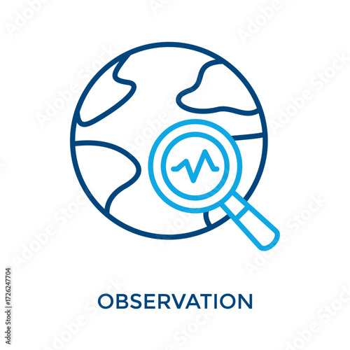 Observation Icon Outline Color Style. Vector Illustration For Graphic Design