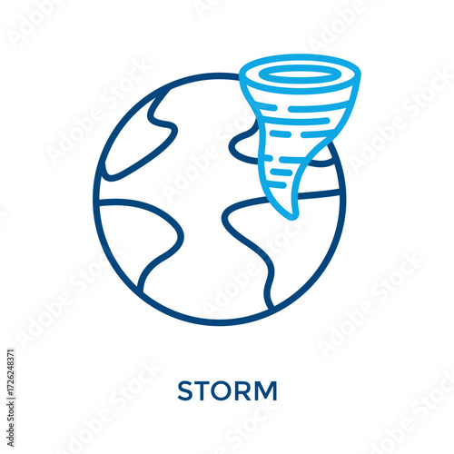 Storm Icon Outline Color Style. Vector Illustration For Graphic Design
