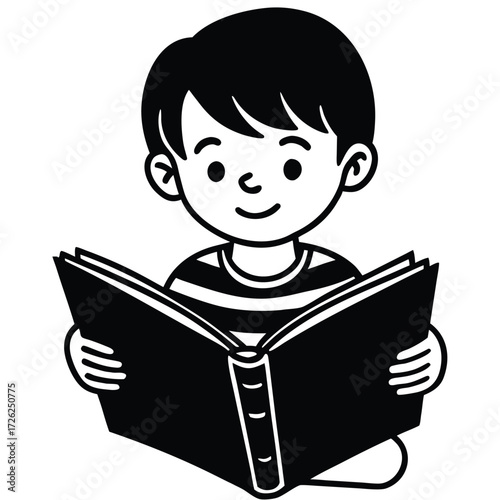 boy reading a book