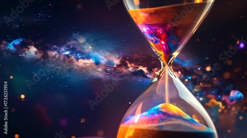 Galactic Timekeeper: Vibrant Sands of the Universe Measuring Infinite Moments
