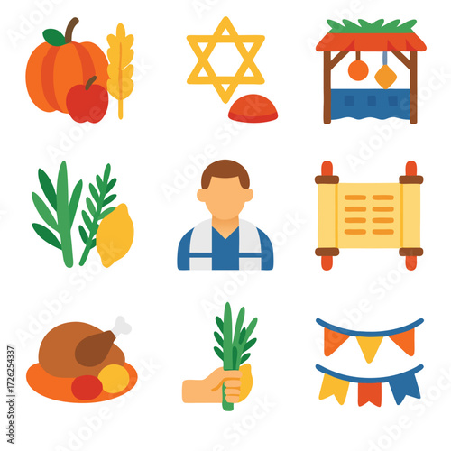 First day sukkot celebrate jewish holidays with sukkot and harvest festival symbols joyous beginnings.