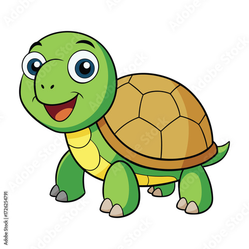 Cute Cartoon Turtle, Perfect for Kids' Designs