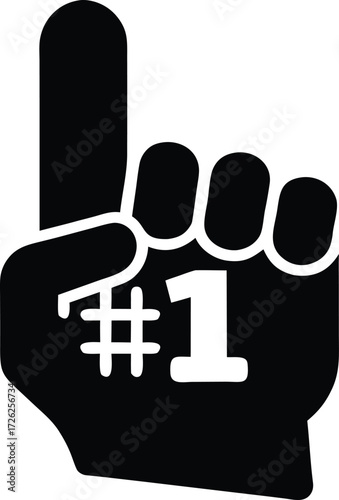 Foam Finger Silhouette Vector Illustration - Sports Fan Icon