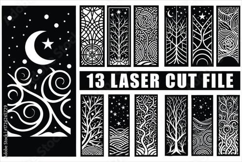 Laser cut file collection unique tree designs
