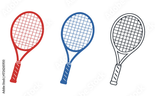Tennis racket silhouette icon, Tennis racket vector icon, Tennis racket silhouette vector, Tennis icon 
