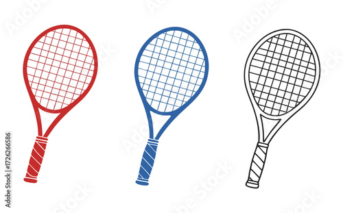 Tennis racket silhouette icon, Tennis racket vector icon, Tennis racket silhouette vector, Tennis icon 
