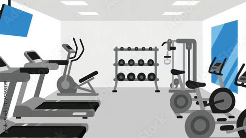 Gym Sports Place Illustrator Artwork Banner Background Design Template 