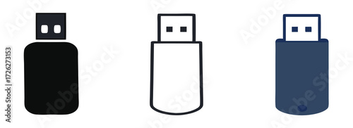 Usb icon logo design. Vector usb flash drive vector icon. Usb icon set. Flash disk sign and symbol. usb charging. 

