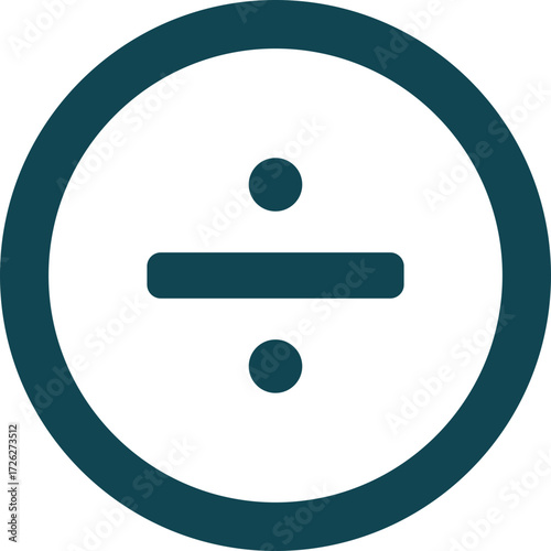 Division Symbol in Circle Icon