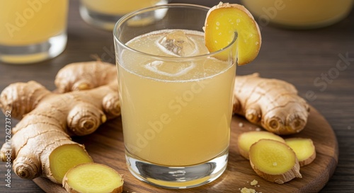 Ginger drink with slices