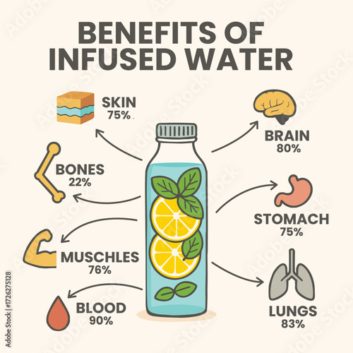 Benefits of Infused Water Infographic on Health Advantages