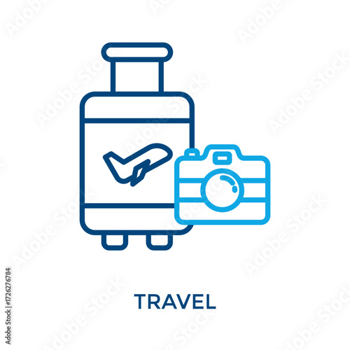 Travel Icon Outline Color Style. Vector Illustration For Graphic Design