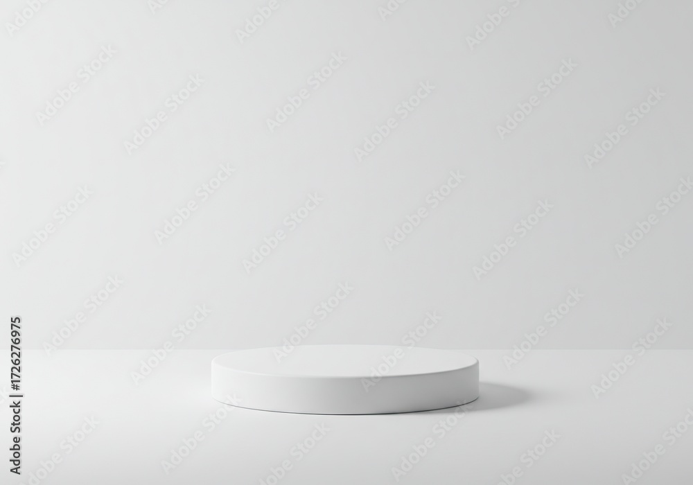 Fototapeta premium White Round Platform Minimalist Product Display.