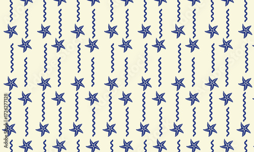 Dark blue starfish with ocean wave pattern. Dark blue starfish with waves can be used for various design and product purposes, especially those with ocean, tropical, or nature themes.