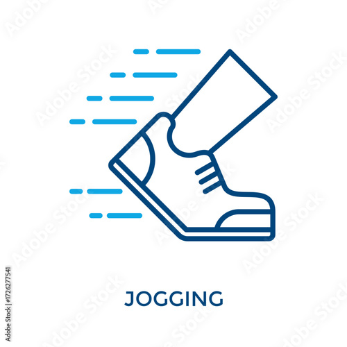 Jogging Icon Outline Color Style. Vector Illustration For Graphic Design