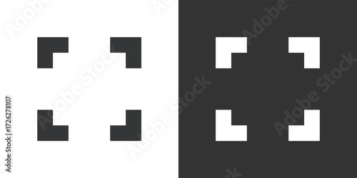 Maximize, Full-screen, or Expand Corners Icon. Solid glyph series icon