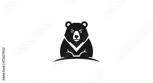 Black bear logo above Clait Brand text on white background flat illustration