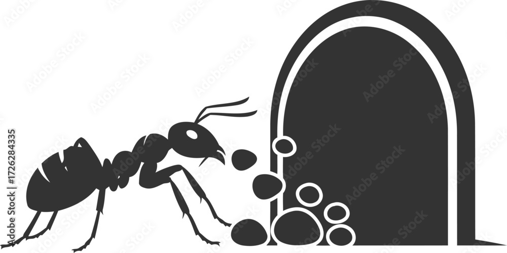 Fototapeta premium Vector of an ant insect silhouette illustration