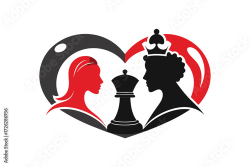 black chess queen illustration icon vector game pawn king icon  symbol design logo icon 