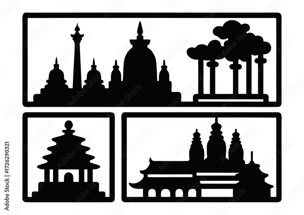 Fototapeta premium Minimalist vector indonesian cultural