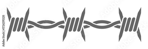 Barbed wire thorn vector. Perfect for security, danger, and industrial themes. A clear, impactful graphic representing a barrier or boundary, ideal for warnings or rugged designs.