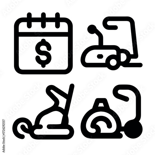 Financial Planning for Gardening and Lawn Care with Equipment Icons