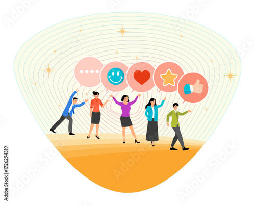 The concept of social media customer feedback reviews.
