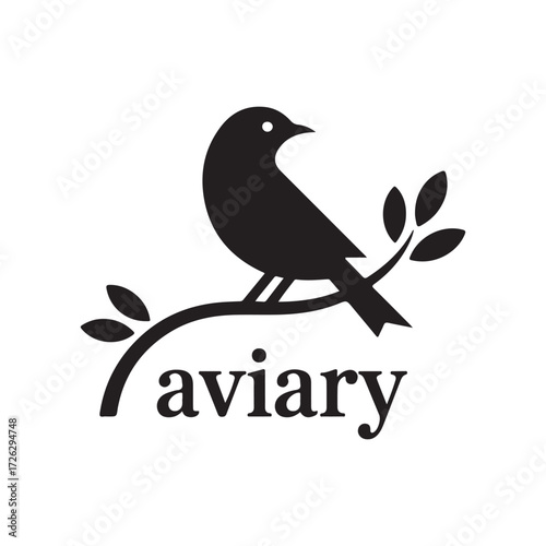 Minimalist Aviary Bird Icon Illustration
