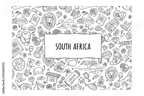 Exploring south africa's rich culture illustrative travel destination vibrant environment creative perspective. Vector illustration