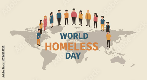 Vector illustration world homeless day