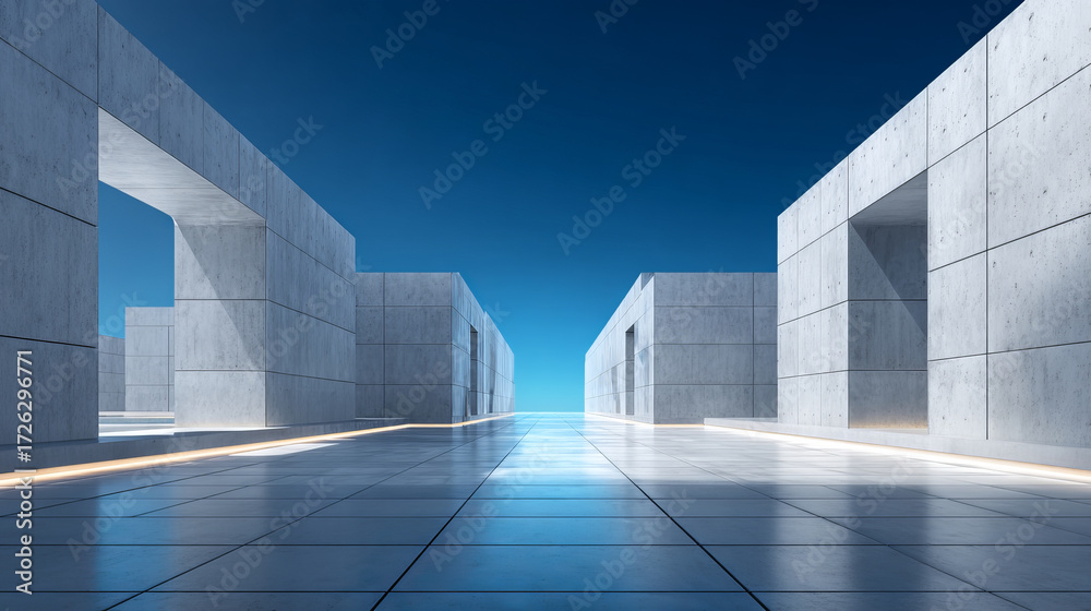 Fototapeta premium Minimalist architectural space design