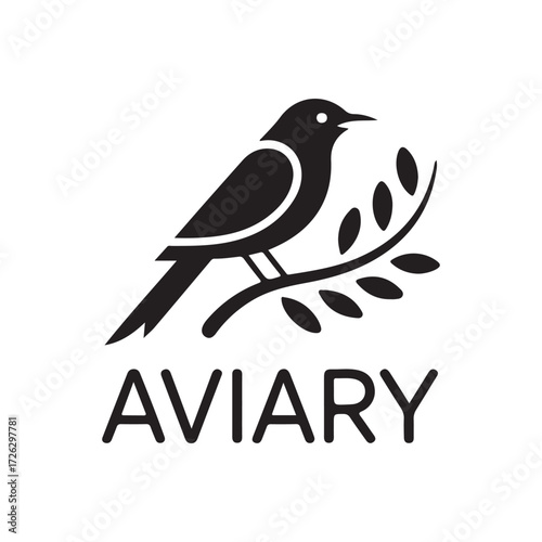 Minimalist Aviary Bird Icon Illustration