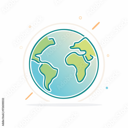 Illustrative Representation of Earth: A Stylized Depiction of Global Terrestrial Forms