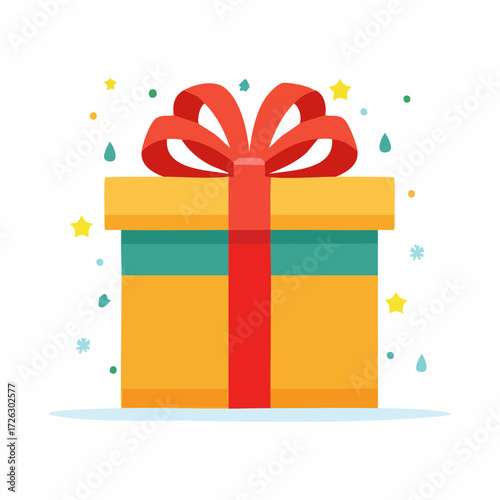 A giant, beautifully wrapped present with a gold ribbon, ready to bring excitement and surprise to any festive occasion
