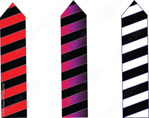 Striped Vector Arrow Markers Set
