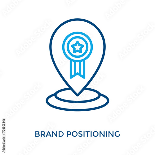 Brand Positioning Icon Outline Color Style. Vector Illustration For Graphic Design