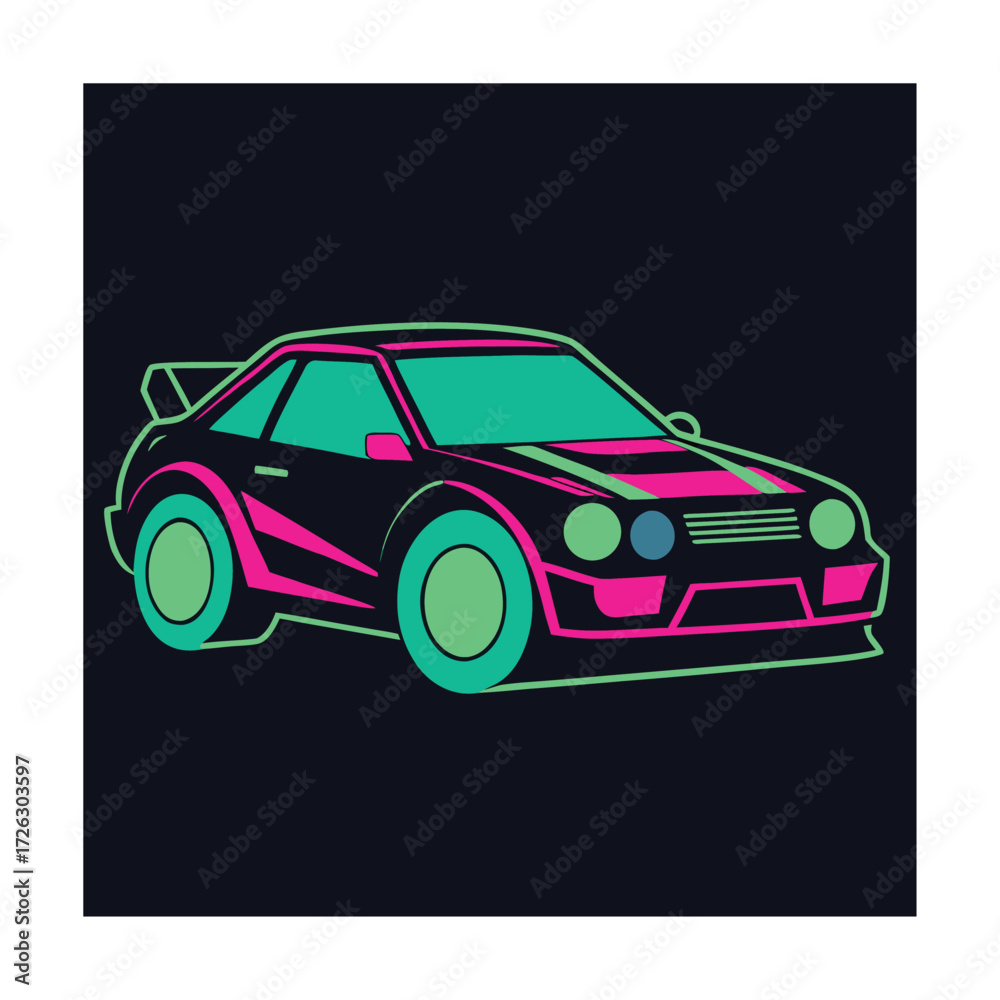 Fototapeta premium vector illustration of a car sport design logo icon car motor 